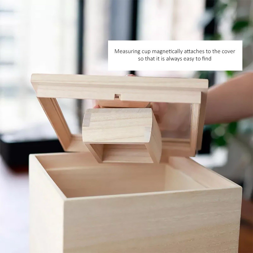 Wooden Rice Storage Container - 11lbs Capacity gallery
