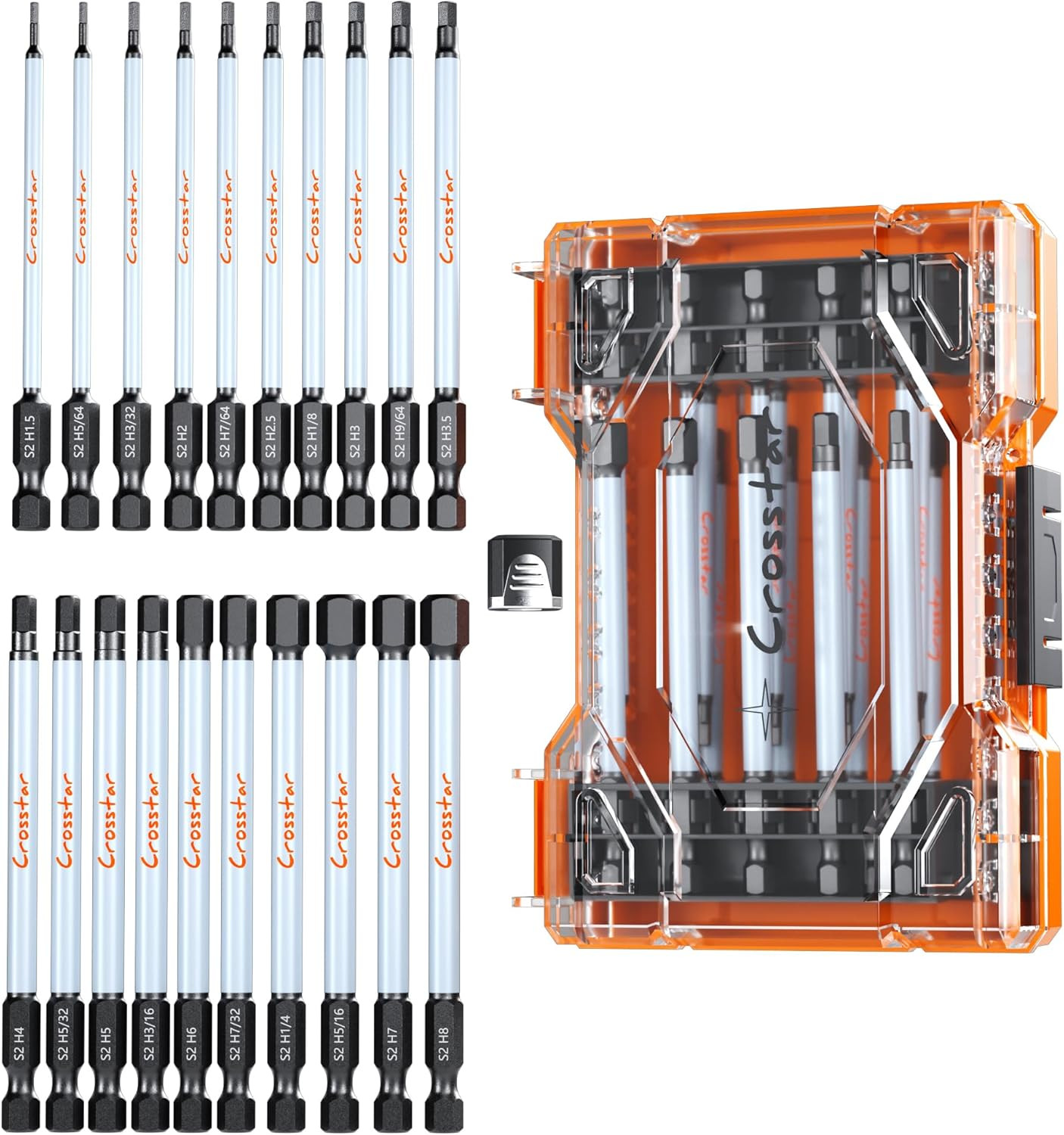 4" Long Hex Bit Set 20PCS (Metric & SAE) - Impact Allen Wrench Drill Bit Set, S2 gallery