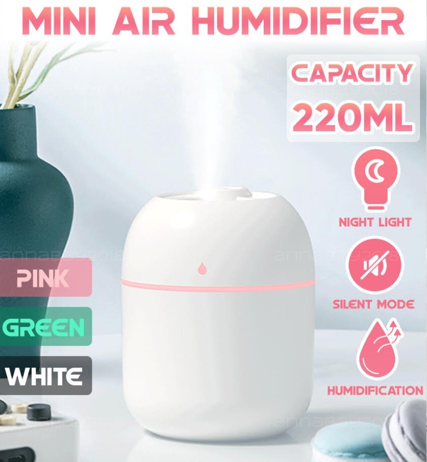 220ml Portable USB LED Mini Car Home Humidifier Aroma Oil Diffuser Mist Purifier gallery