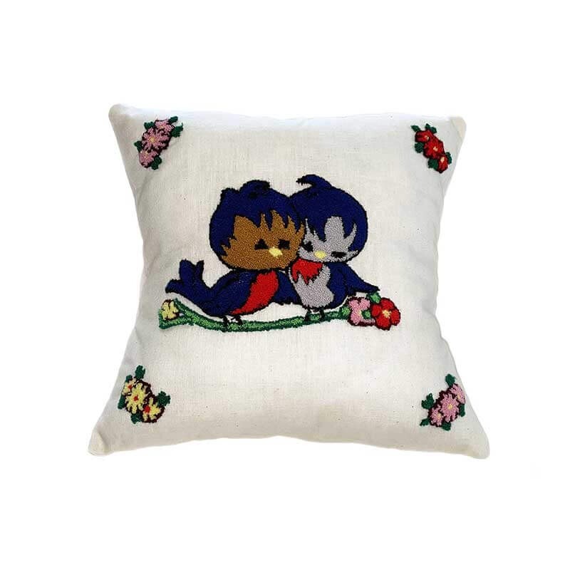 Pillows Embroidered Punch Needle Handmade - Cat-Balloons-Landscape-Birds-Poodles gallery