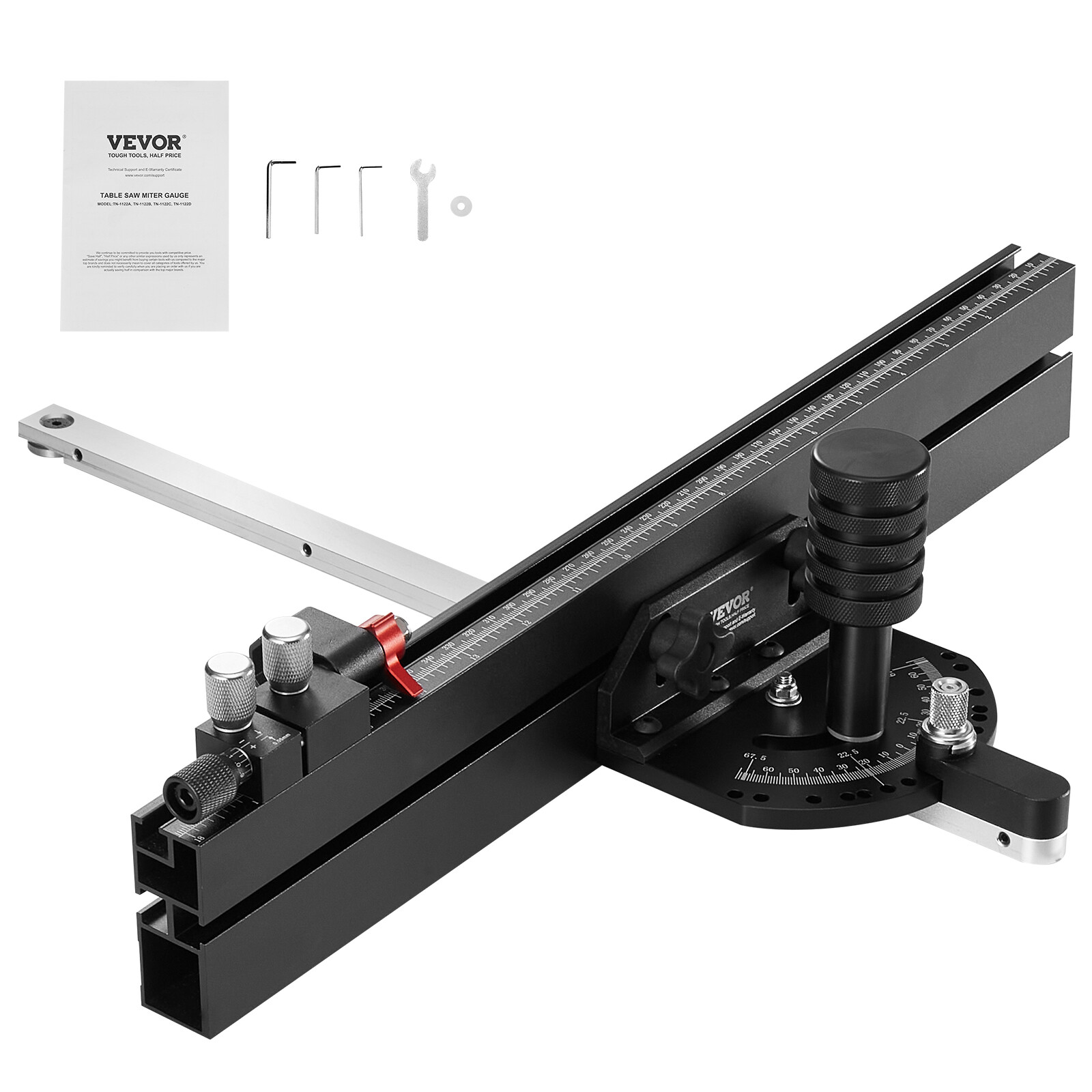 VEVOR Precision Table Saw Miter Gauge Standard Slot 3/4'' x 3/8'' 18 in Grating gallery