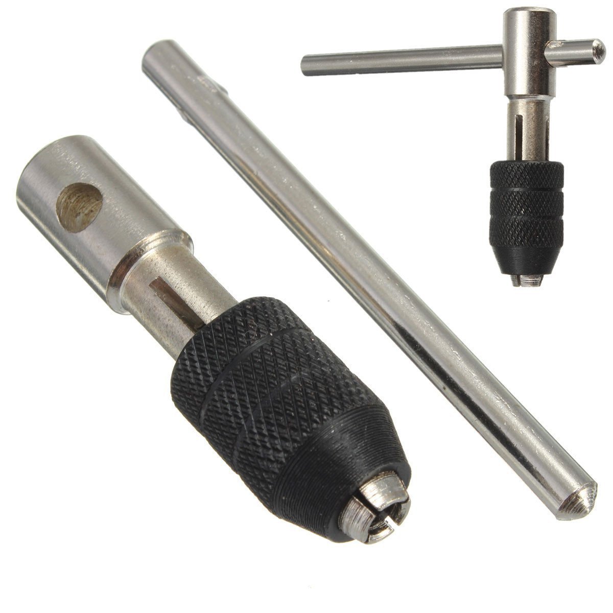 T-Handle Tap Wrench Chuck Type Capacity M3-M6 1/8"-1/4" Adjustable Hand Tool gallery