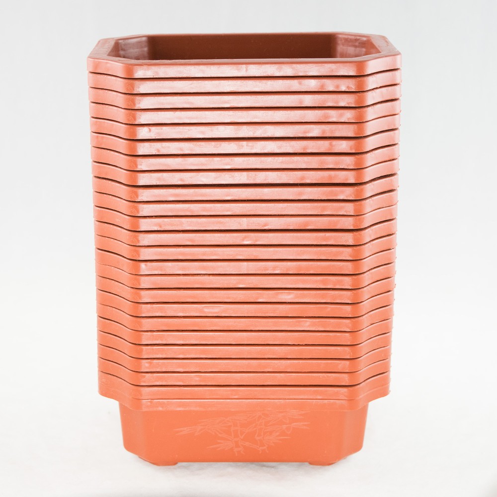 24 Rectangular Plastic Bonsai Training Pot, Succulent Planter - 6.25"x 4.5"x 2"