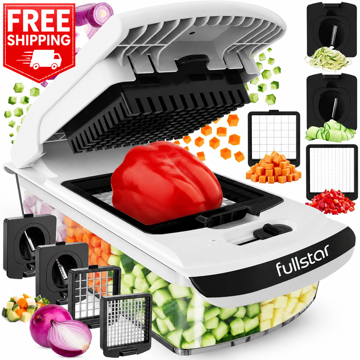Fullstar The Original Pro Chopper - Vegetable Chopper and Spiralizer, Food Chopp gallery