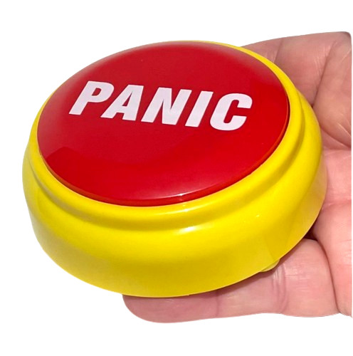 FLASHING PANIC BUTTON Funny Office Desk Gift Gag Joke Prank Alert Alarm Sound gallery