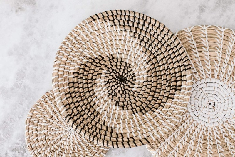 Unique Handmade Seagrass Wall Baskets - Decorative Trays Set of 3 for All Rooms gallery