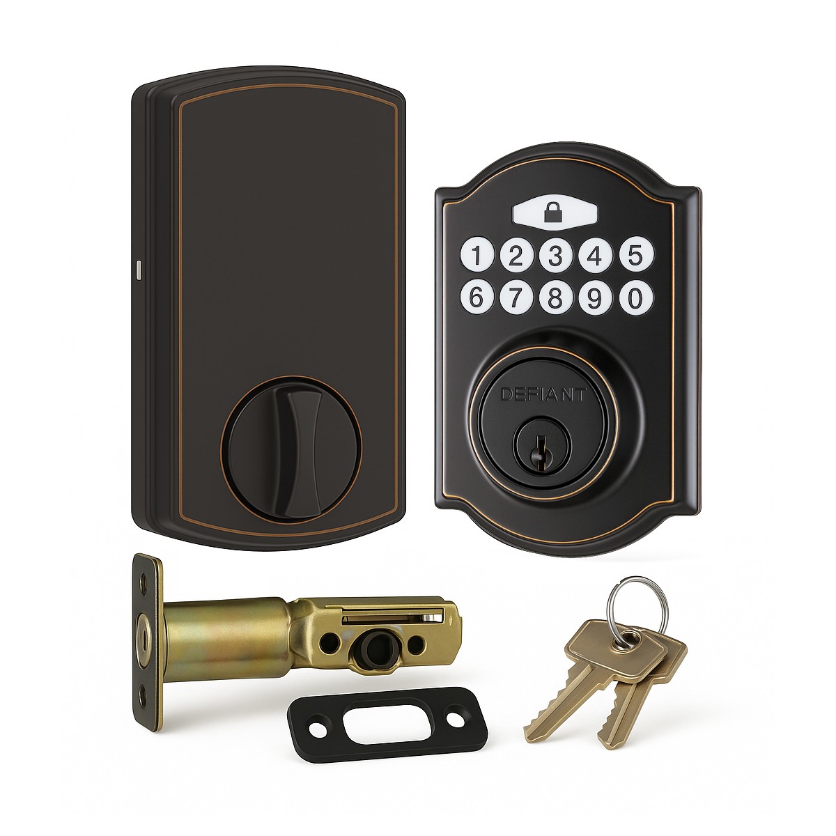 Aged Bronze Electronic Keypad Deadbolt – Single Cylinder Keyless Entry Lock gallery