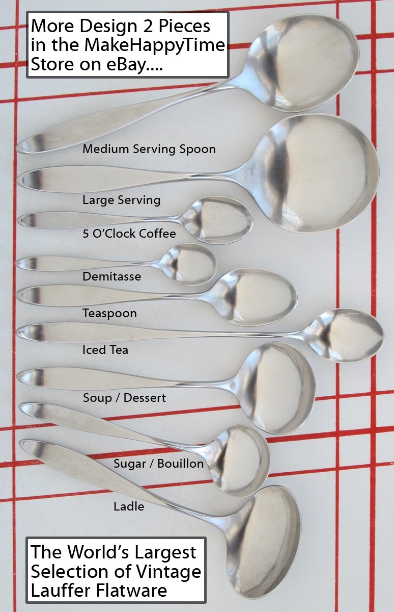 1 or more Lauffer Design 2 Large Serving Spoon Mid-Century Modern 18/8 Stainless gallery