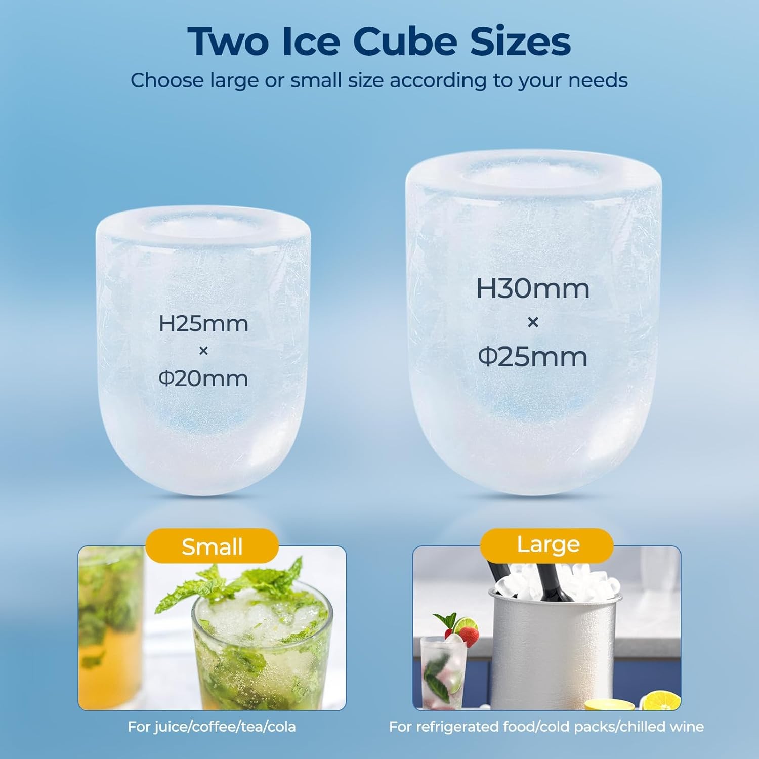 Silver Countertop Ice Maker 26.5Lbs/24H 9 Cubes in 6 Mins gallery