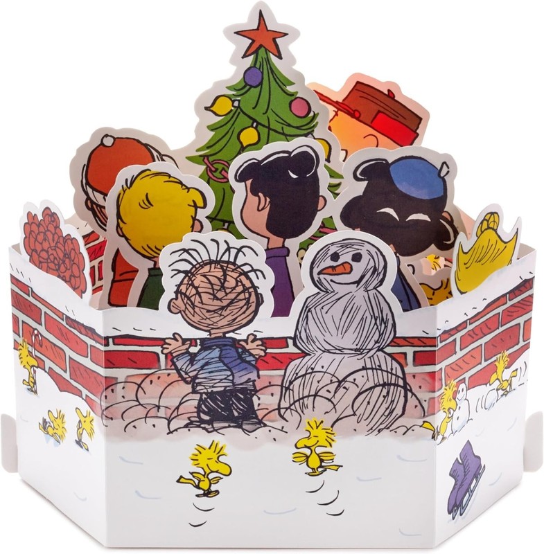 Paper Wonder Peanuts Displayable Pop Up Christmas Card with Light and Sound C... gallery