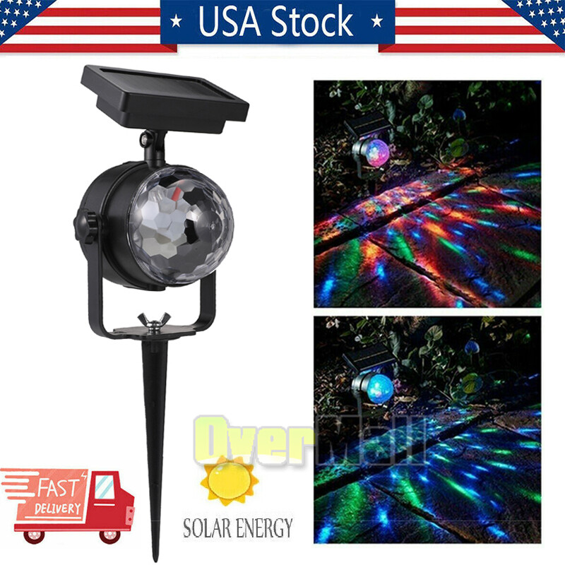 Solar Projection Lamp RGB Rotatable Crystal Magic Ball Disco Stage Light Outdoor gallery