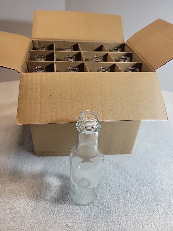 12 Pack 5oz Clear Empty Glass Small Hot Sauce Woozy Bottles NO Caps included gallery