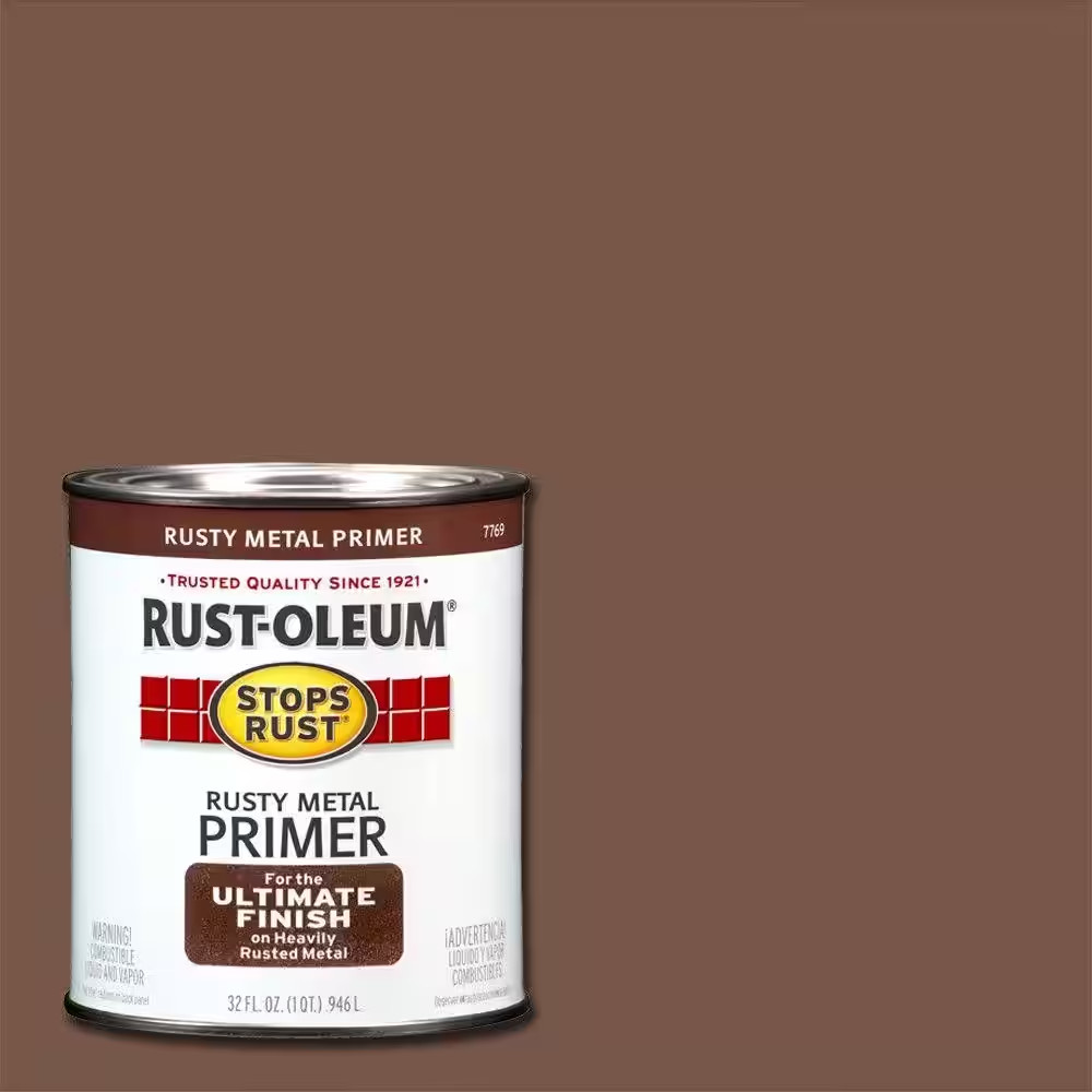 NEW 1-Qt Flat Rusty Metal Oil-Based Primer for Interior Exterior Use Metal Seals gallery