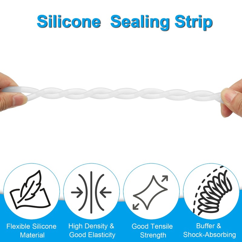 10M (32.8Ft) 3MM (0.12") Solid Silicone Sealing Band, White gallery