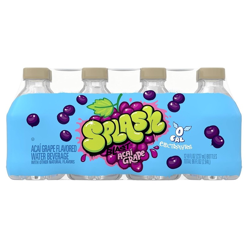 Splash Refresher Acai Grape Flavored Water, 8 Fl Oz, Plastic Bottle Pack of 12 gallery
