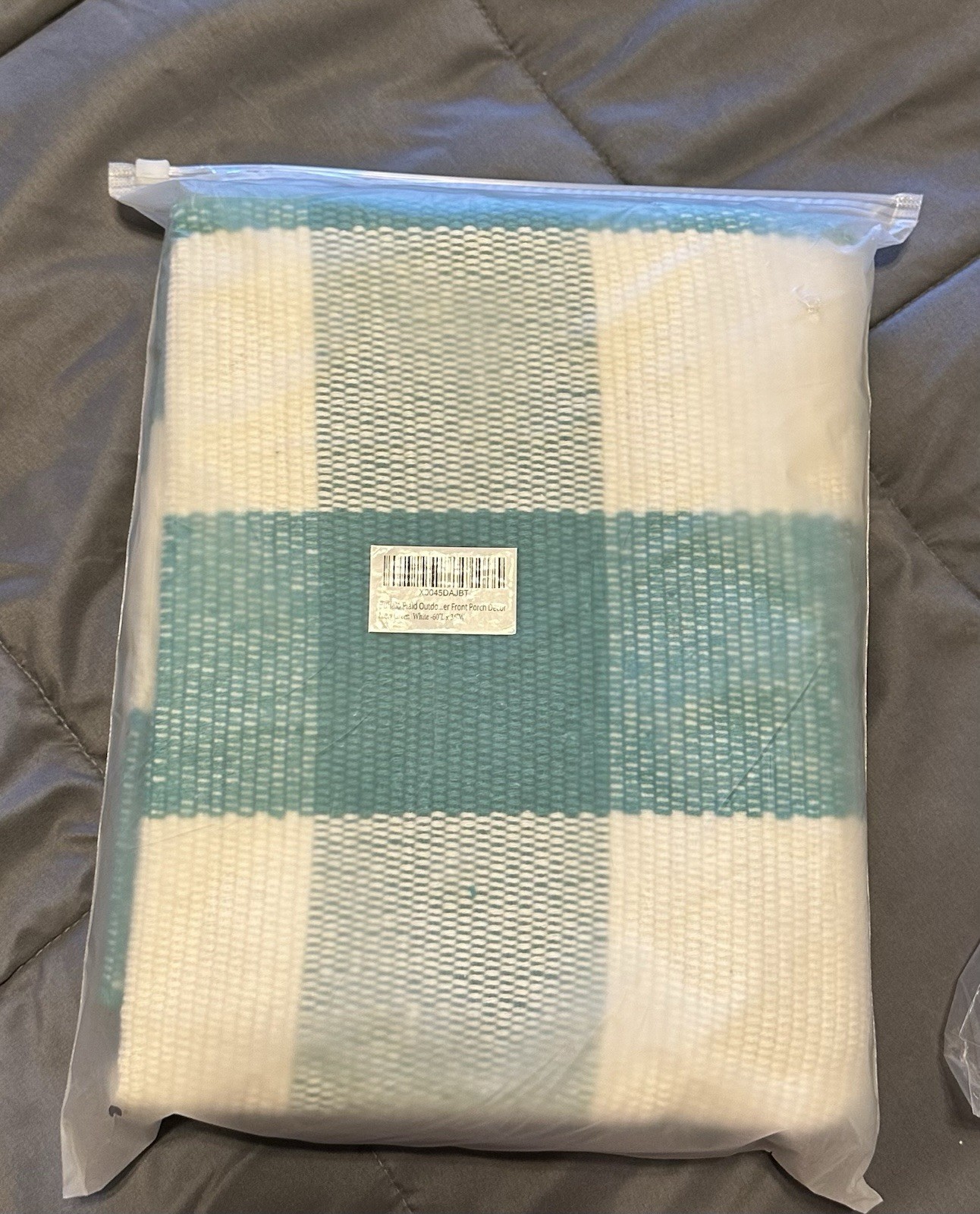 Buffalo Plaid Outdoor Front Porch Decor New Green and White 60”L x 36”W gallery