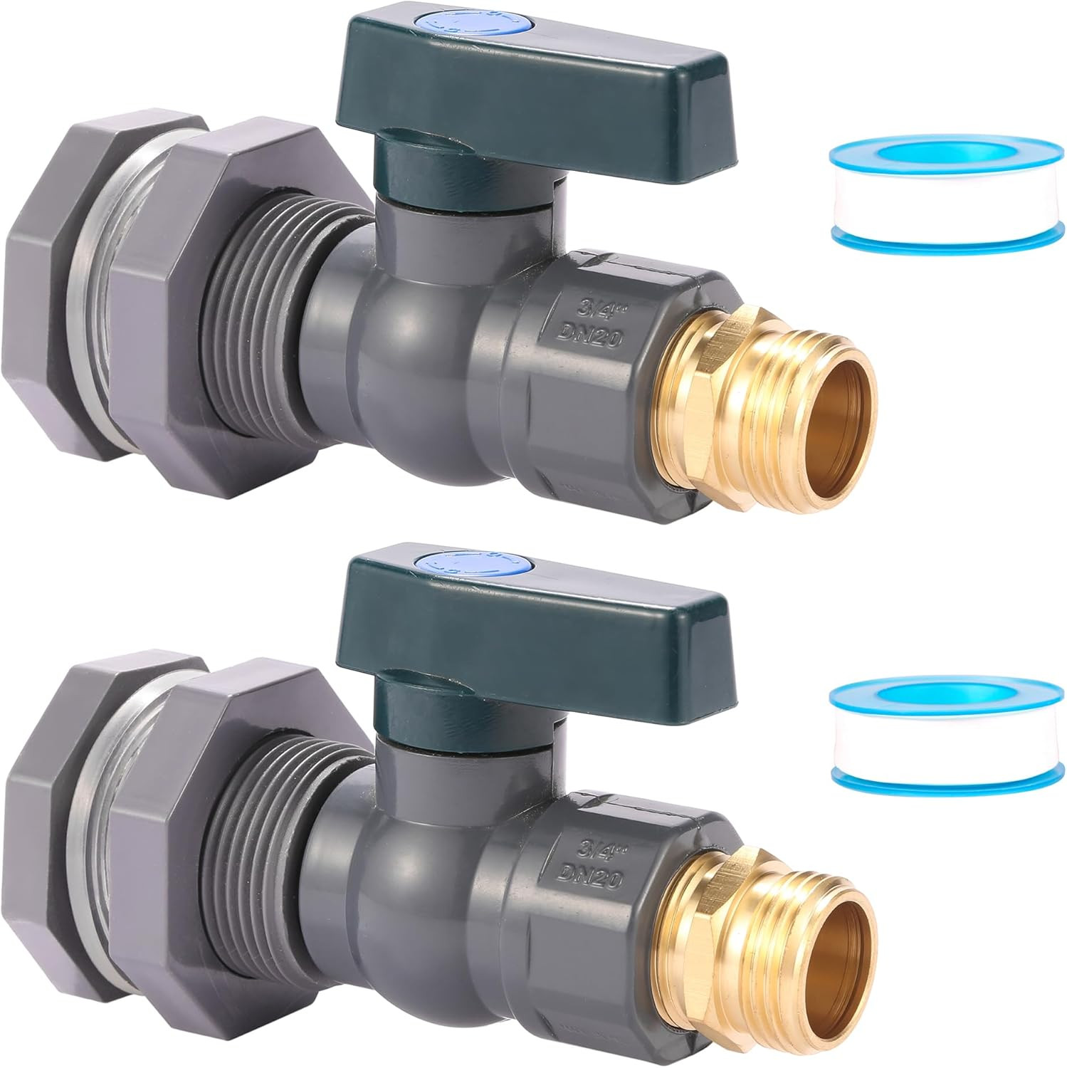 2 Set 3/4 Inch Rain Barrel Spigot Kit - Water Barrel PVC Garden Diverter Kit wi gallery