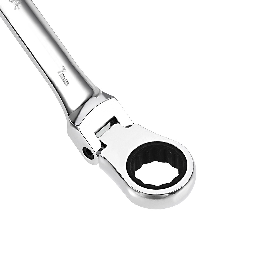 7mm Flex-Head Ratcheting Combination Wrench Metric 72 Teeth 12 Position Box End gallery