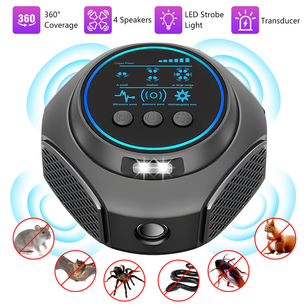 4PCS Rodent Repellent Mouse Repellent Indoor Ultrasonic Pest Repeller Plug in US gallery