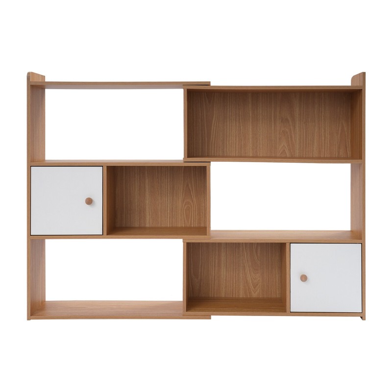 3-tier Bookshelf Stretchable Bookcase Modern Log Color Bookshelf For Home Office gallery