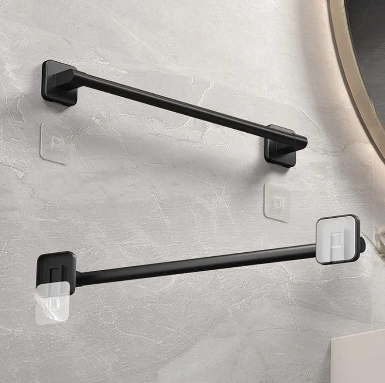 1pc Self-Adhesive Bathroom Towel Rack No-Drill Aluminum Alloy Towel Holder - NEW gallery