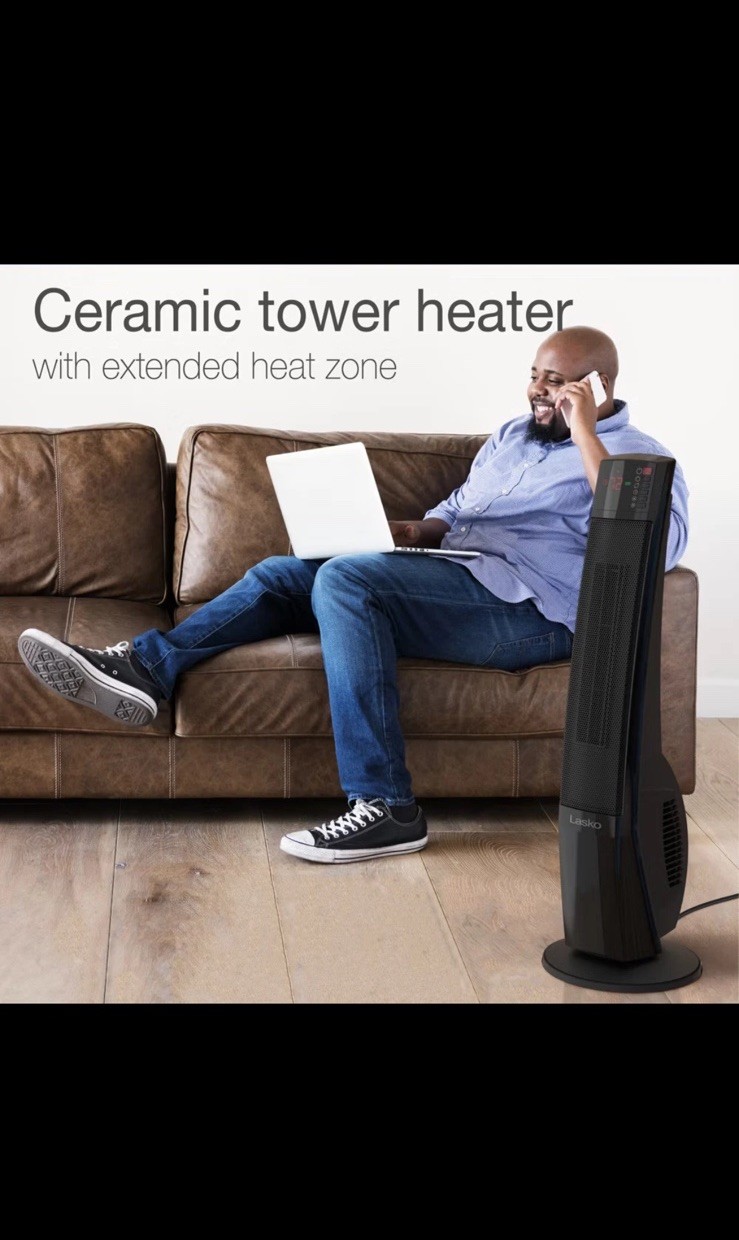 Lasko Ultra Ceramic Tower Room Space Heater Indoor Adjustable Black 1500W gallery