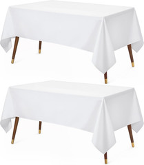 Rectangle Table Cloth 2 Pack(60X102 Inches, White), Tablecloth Machine Washable,
