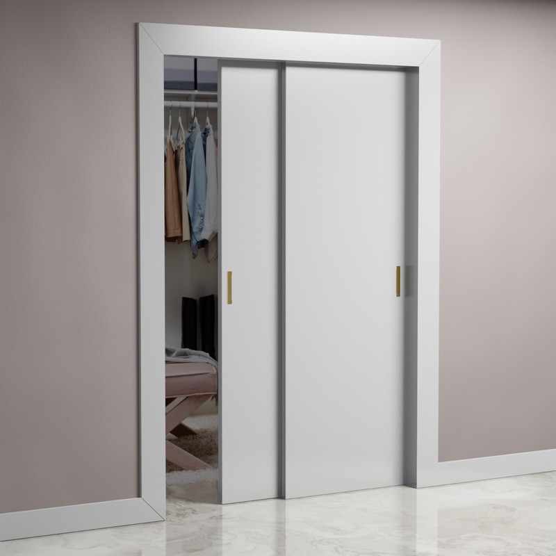 2 Finger Pull Flush Self-Stick on Handle Bypass Sliding pocket Doors Adhesive gallery