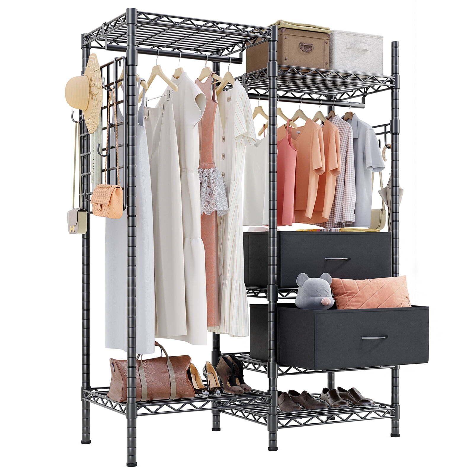 HOKEEPER Wire Garment Rack Closet Wardrobe Heavy Duty Clothes Clothing Racks gallery