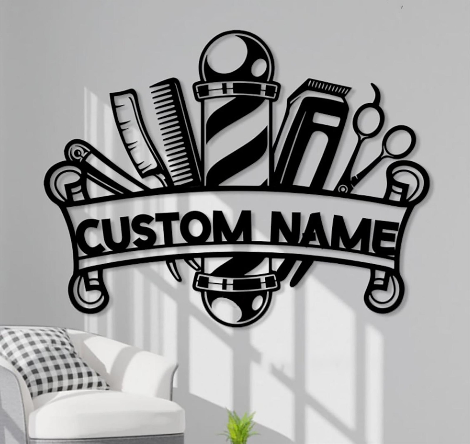 Personalized Barber Shop LED Sign, Custom Name Hair Salon Decor gallery