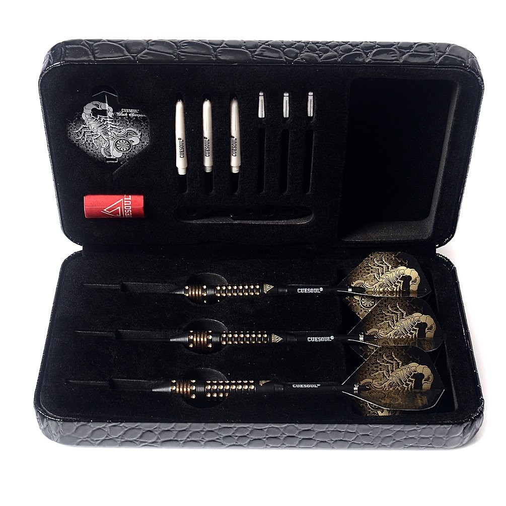 CUESOUL 20 Grams Steel Tip Darts Set with Black Deluxe PU 20 grams, F2001-20g gallery