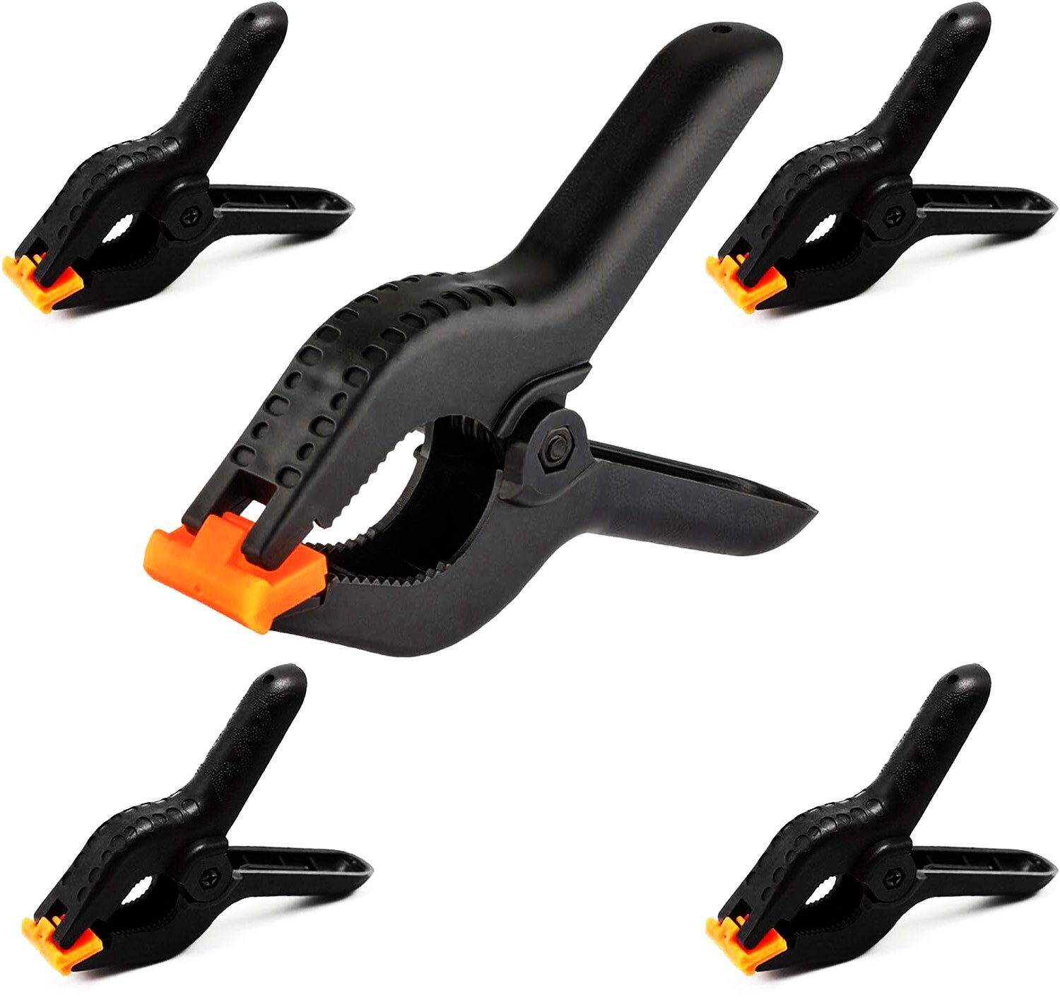 5-Pack 4" Heavy-Duty Spring Clamps with Non-Slip Grips for Crafting Strong Hold gallery