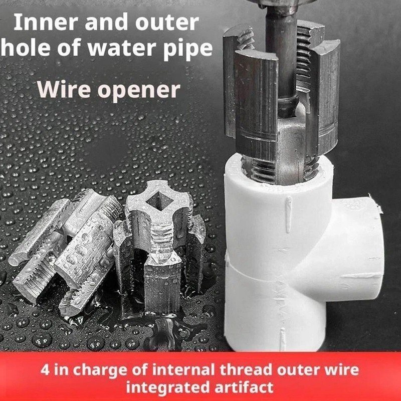 2pcs Integrated Internal & External Pipe Threading-Tool,PVC Pipe Threader Kit gallery