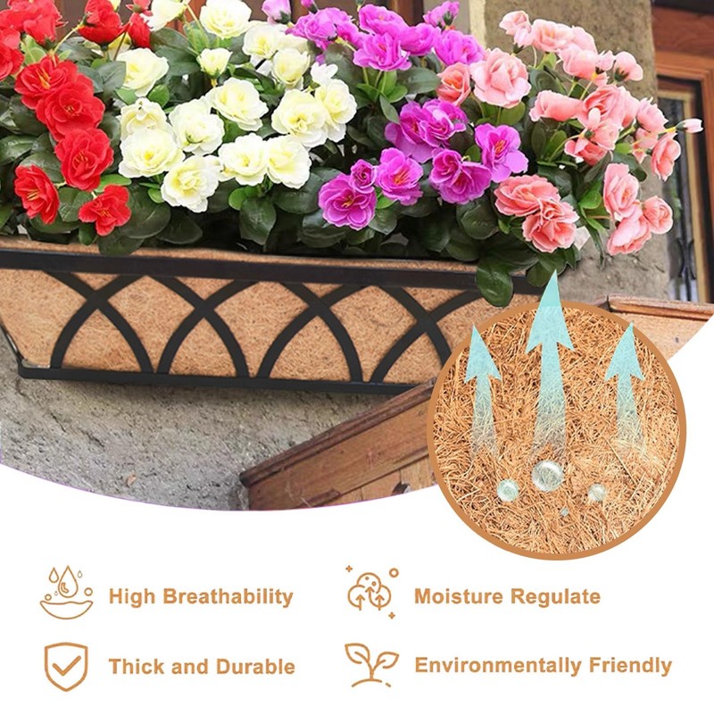 24" Flat Railing Planter Box 2 Pack Metal Planters for Deck, Balcony, Patio gallery
