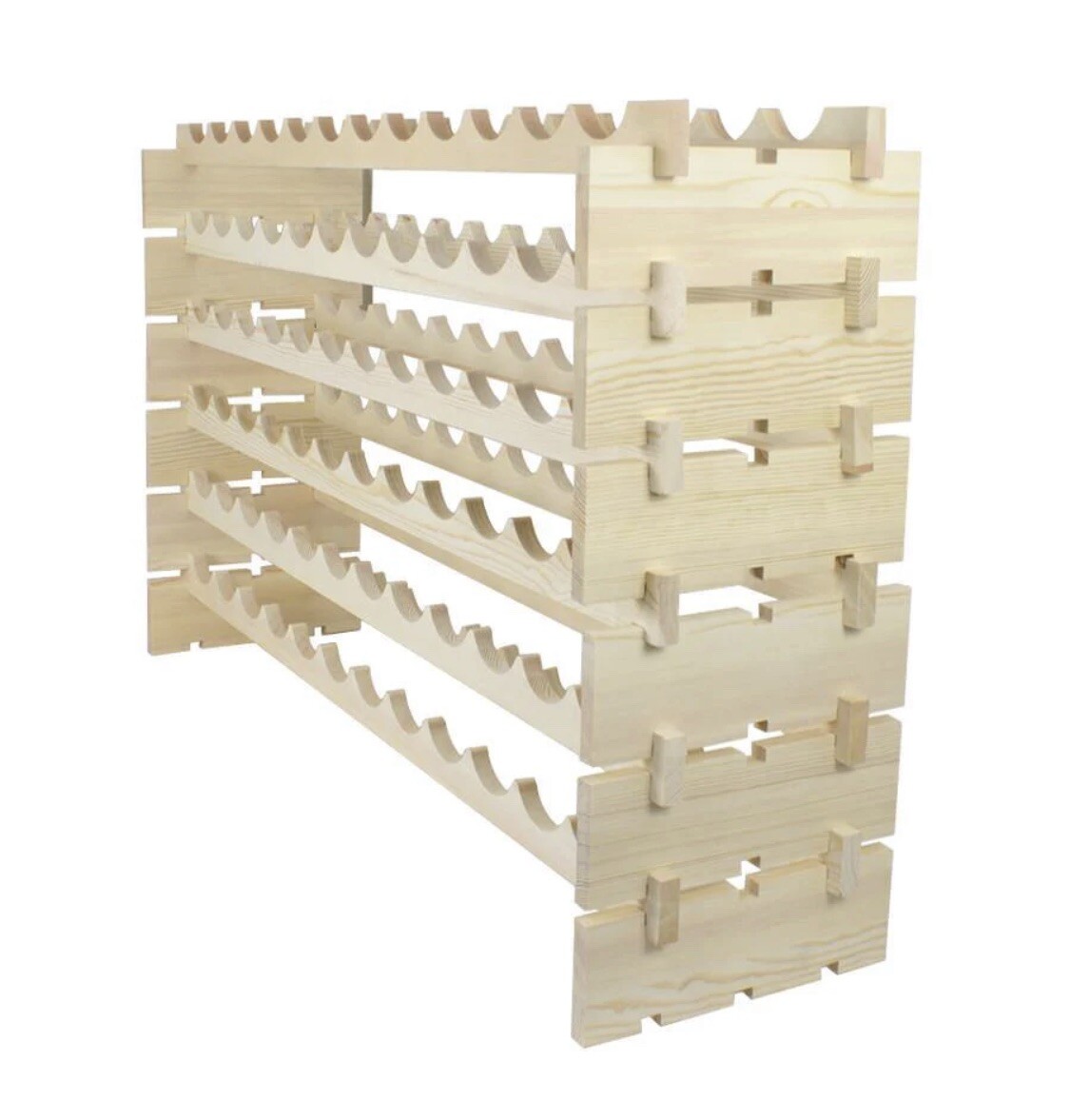 ZENY 72 Bottles Holder Wine Rack Stackable Storage - Pinewood gallery