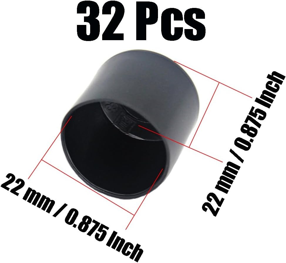 32Pcs Round Rubber Chair Leg Tips Caps, 7/8 Inch (22mm) Chair Table Leg Covers F gallery
