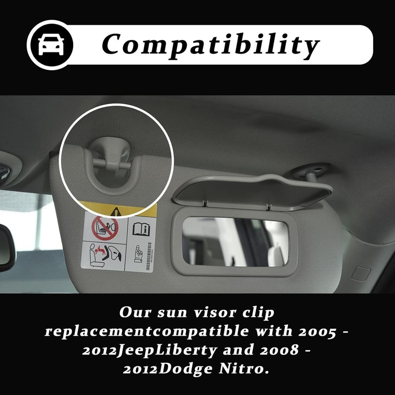2Pcs Car Sun Visor Clip, Compatible With Jeep Liberty 2005-2012 and Dodge Nitro gallery