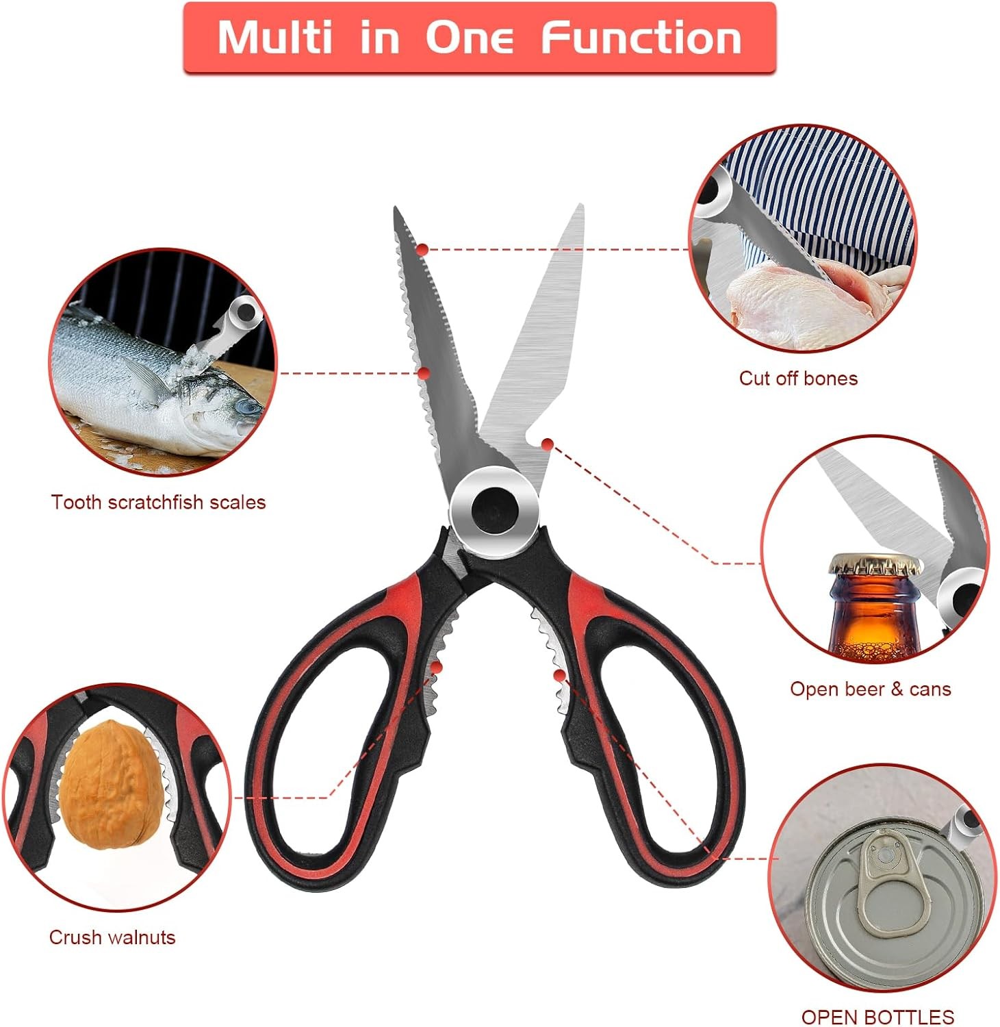 SZHLUX 2-Pack Kitchen Scissors Heavy Duty, Premium Sharp Shears for... gallery