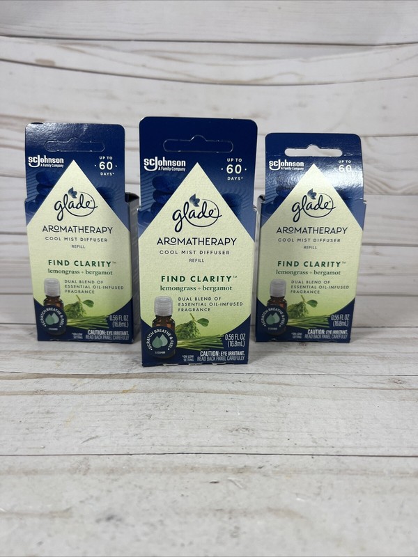 Glade Aromatherapy Cool Mist Diffuser Refill FIND CLARITY Lemongrass Bergamot 3x gallery