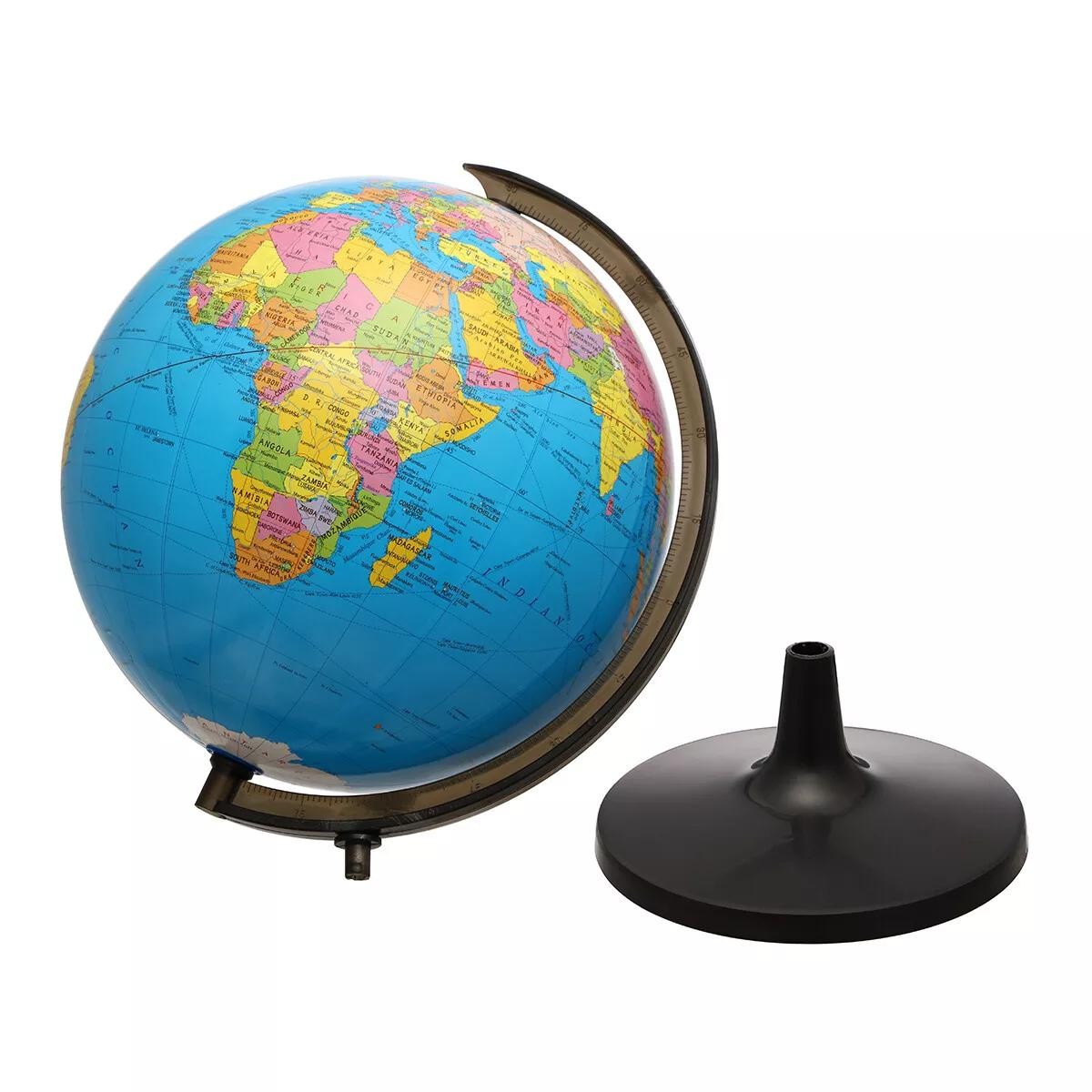 13'' World Globe Earth Ocean Rotating World Map Geography w/ Stand Desktop Large gallery