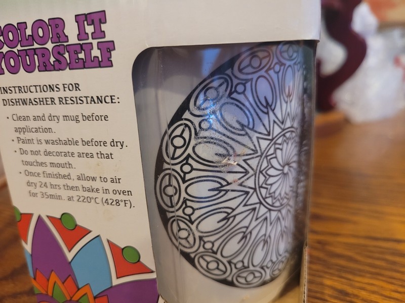 Do It Yourself Color Me Mug With Three Markers NIB Mandala Pattern Art Kit gallery