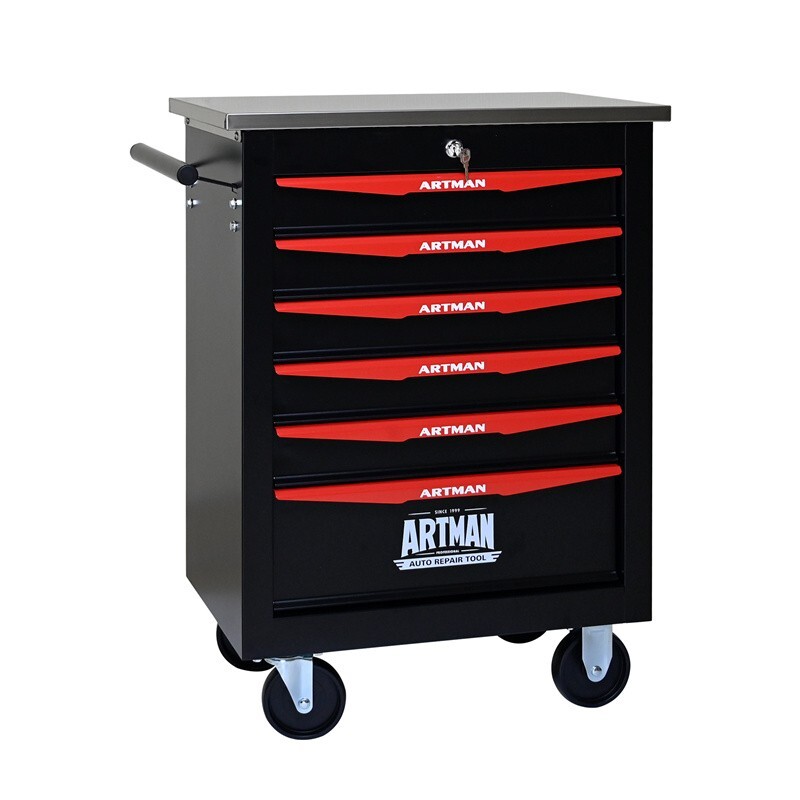 6 Drawers Rolling Tool Box Metal Cart Tool Chest Tool Storage Cabinet w/ Wheels gallery