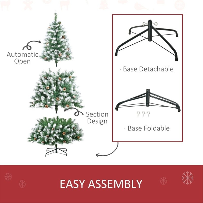 ❄️FREE SHIPPING!❄️Christmas Tree, 6 Ft Hinged, Unlit, Full, Frosted Tips! gallery
