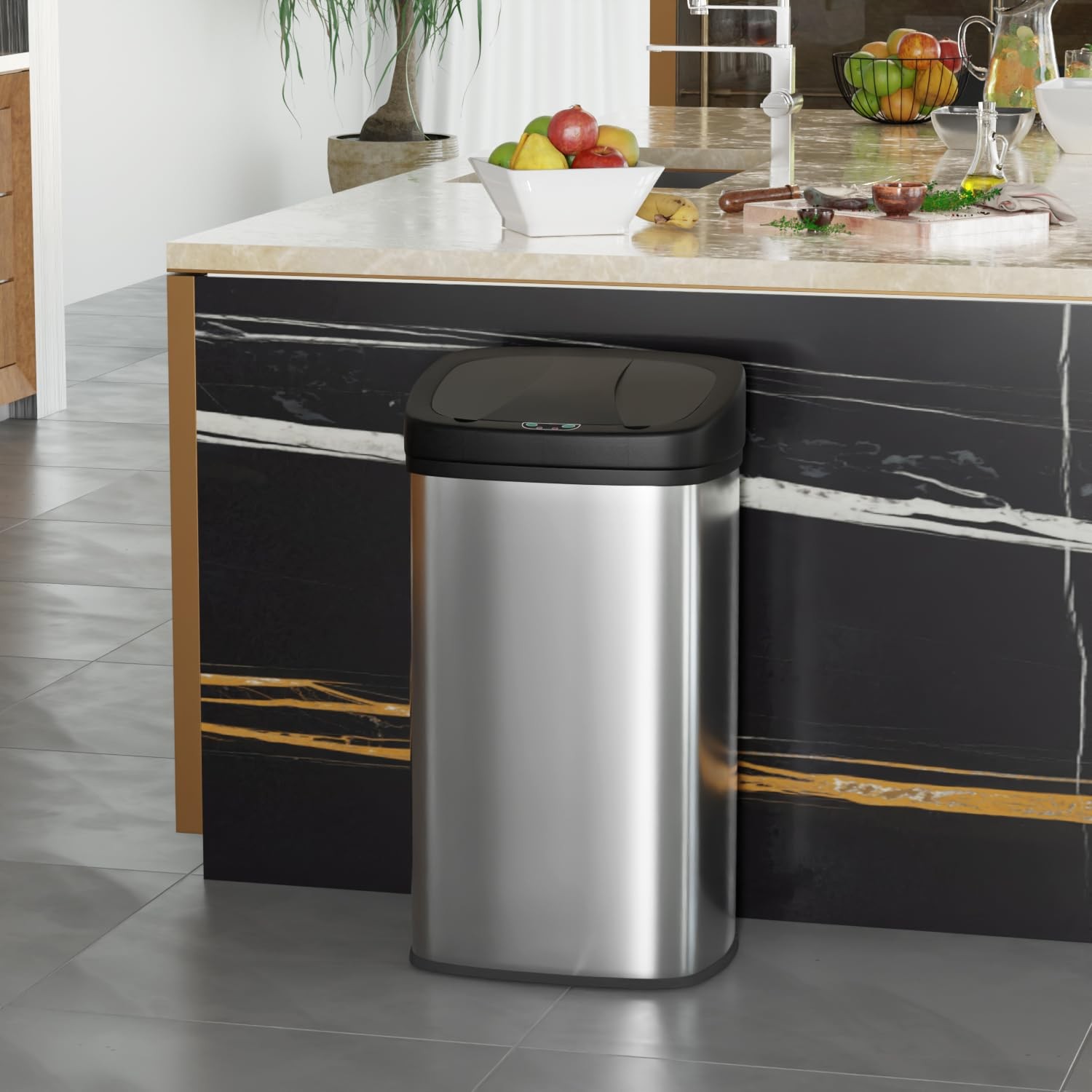 BestOffice 22 Gallons Automatic Sensor Large Kitchen Large, Stainless Steel gallery