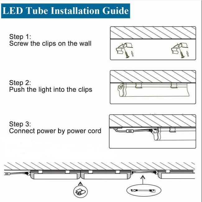 4/Pack T5 Integrated 2ft 3ft 4ft 5ft 6ft 8ft Bulbs LED Tube Light Slim Bar Lamp gallery