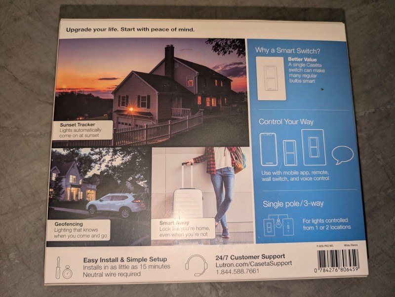 Lutron P-BDG-PKG1WS Caseta Wireless Smart Switch Starter Kit Neutral Wire Requir gallery