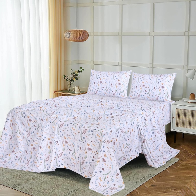100% Cotton Sheets - Crispy Cooling Percale Sheets for Full Size Bed, Breathable gallery