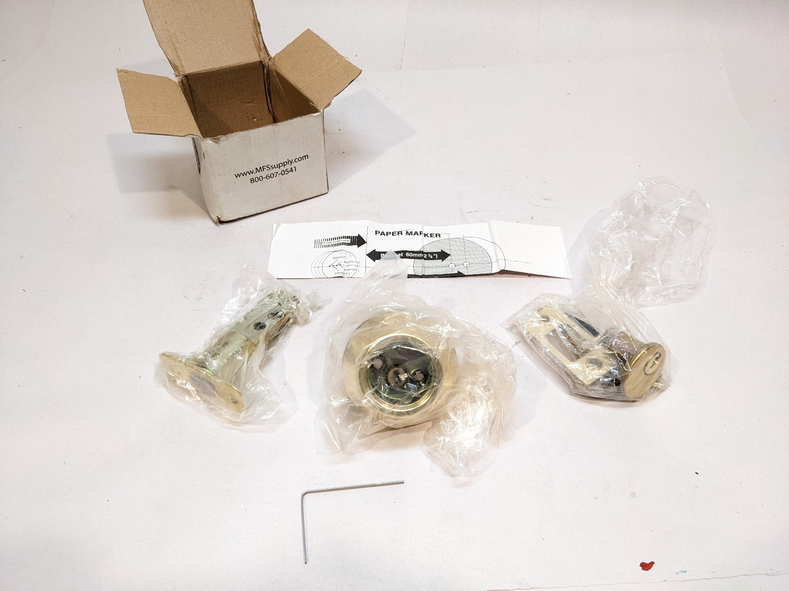 MFS Supply Polished Brass Single Cylinder Deadbolt Adjustable Backset gallery