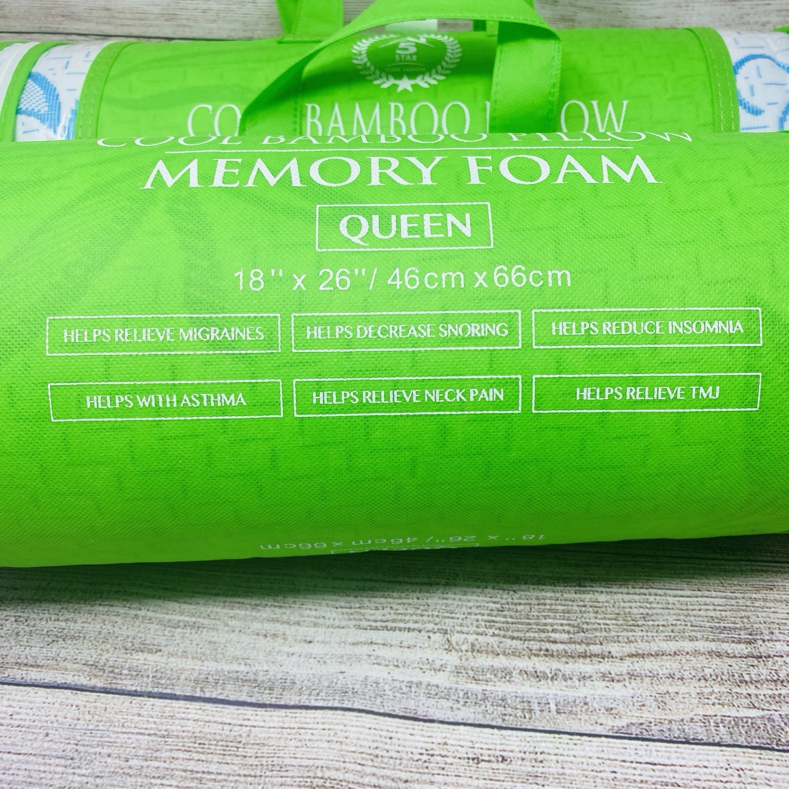 2 Pack Q Soft Cool Bamboo Pillow Memory Foam - Queen - Relieves Neck Pain, New! gallery