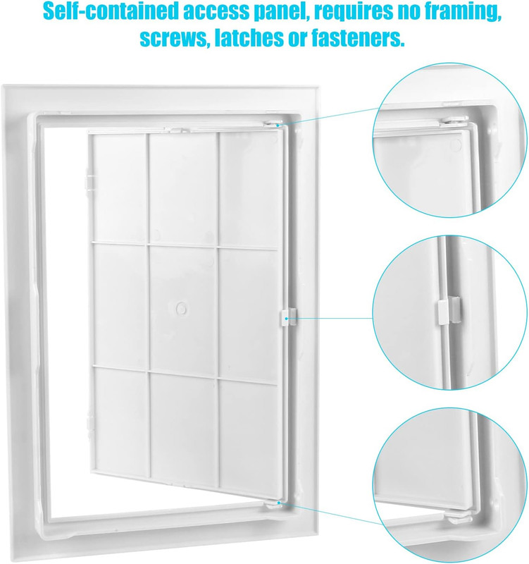 8x12 Inch Plastic Access Panel for Drywall Ceiling Plumbing Hinged White gallery